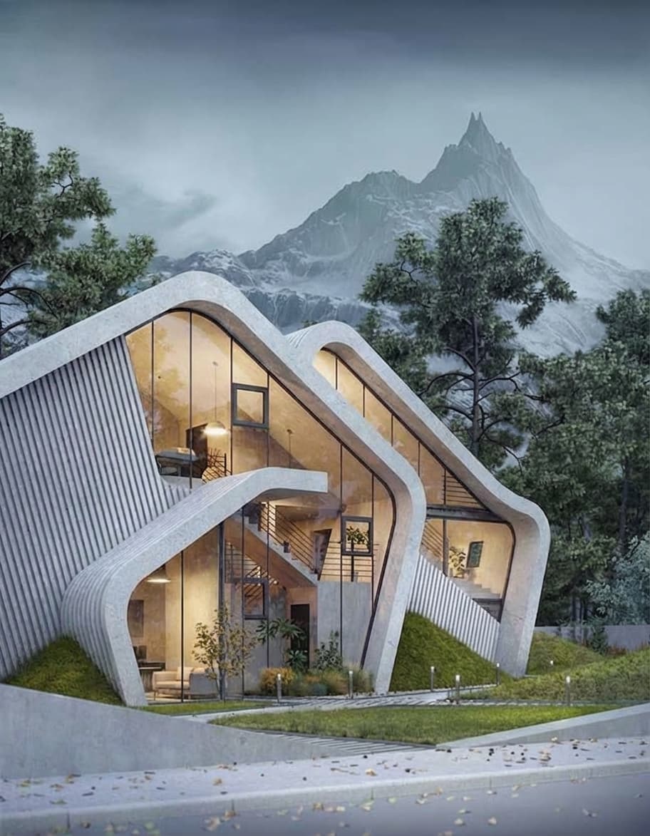 Organic Modern House Curved Architecture