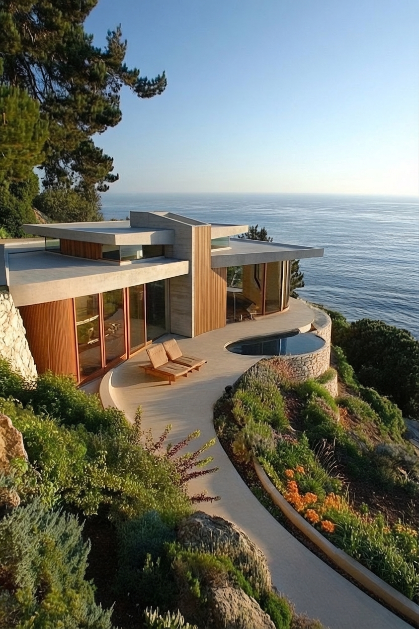 Modern Coastal House Cliffside Home